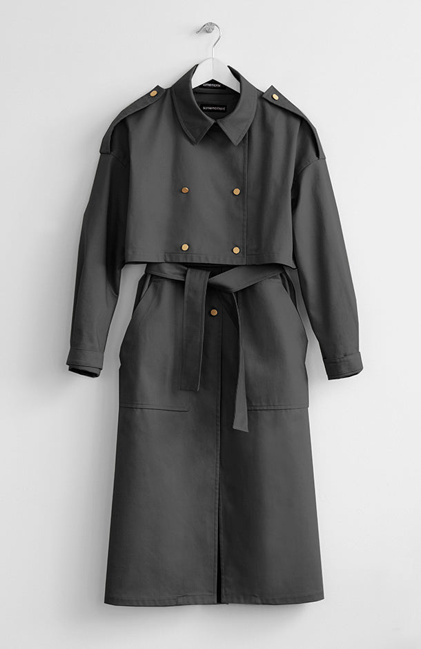 TWO-PIECE BLACK TRENCH COAT