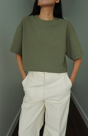 CROPPED TEE KHAKI