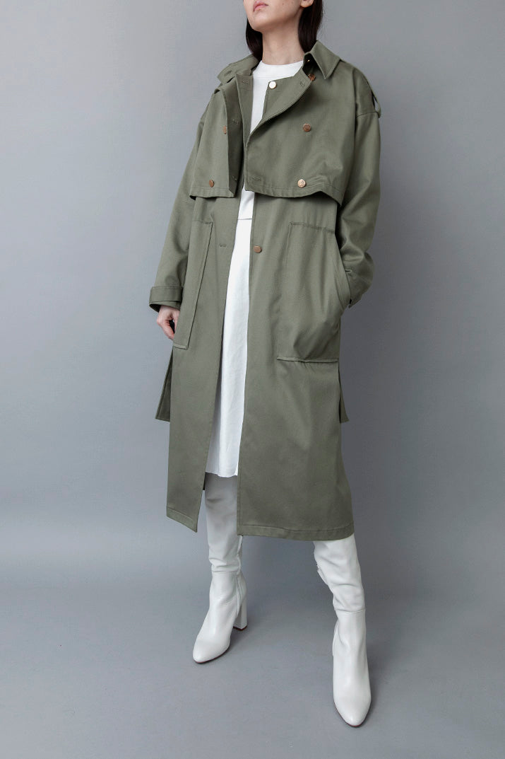 TWO-PIECE KHAKI TRENCH COAT – SomeMoment
