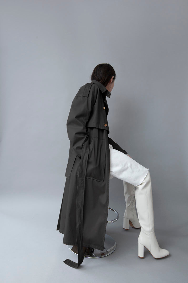 TWO-PIECE BLACK TRENCH COAT – SomeMoment