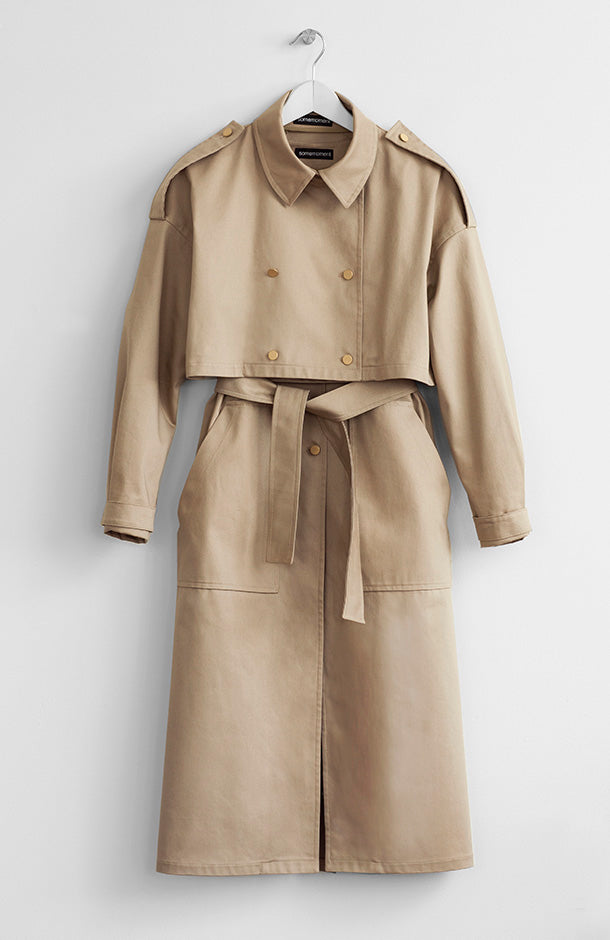 TWO-PIECE NUDE TRENCH COAT